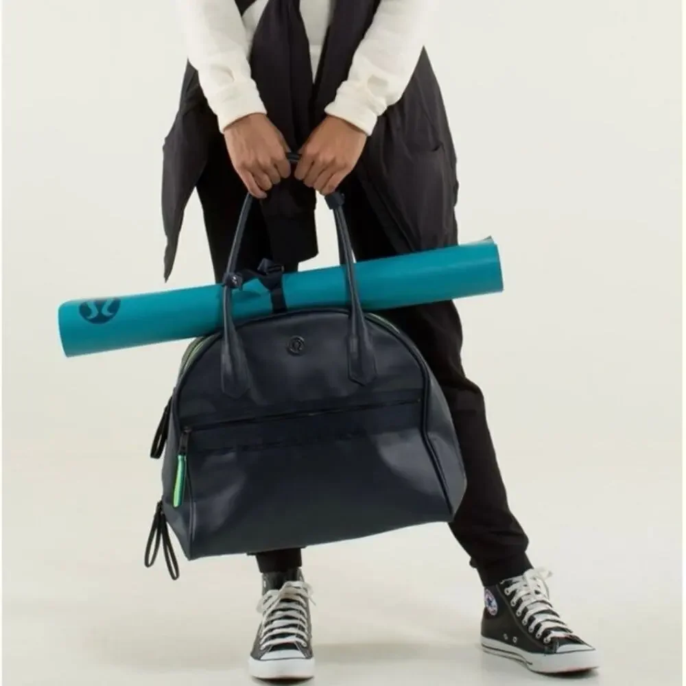 Lululemon Sweat Once A Day Black Gym Duffel Bag Yoga Travel Tote